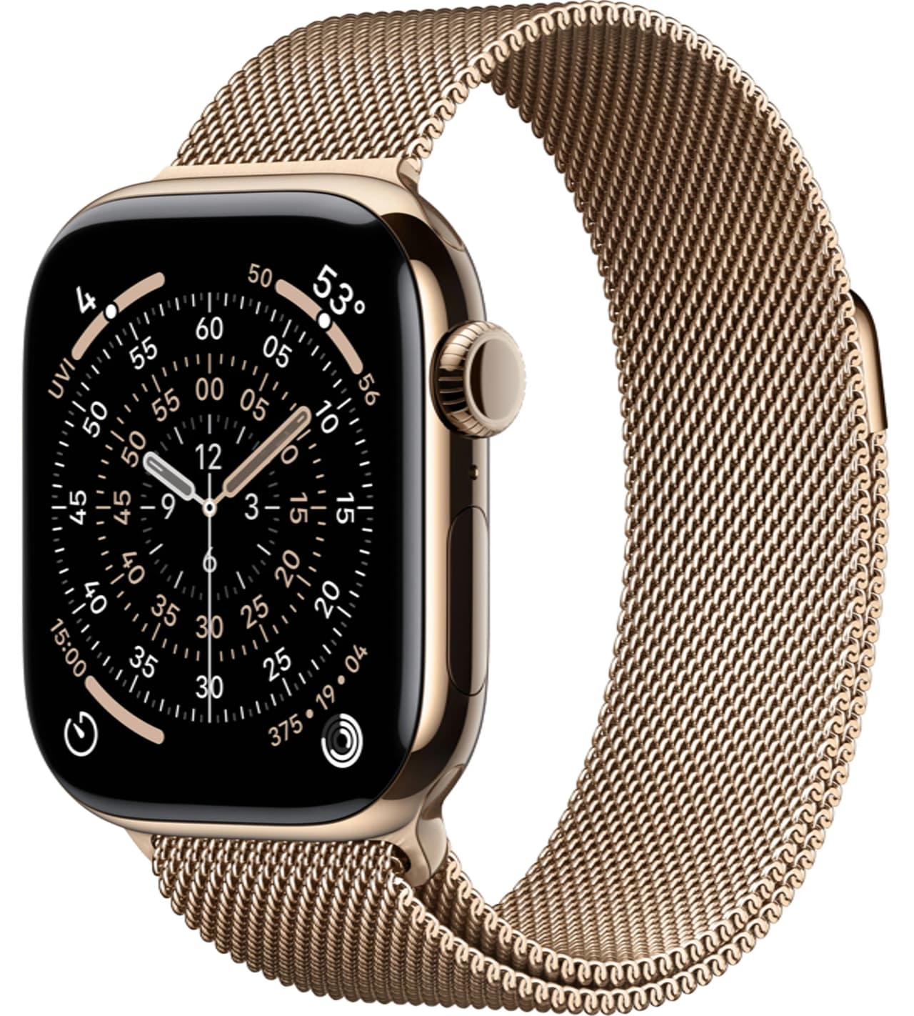 Apple Watch Series 11 42 mm Gold Titanium Case with Milanese Loop Gold