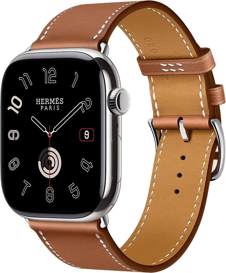 Apple Watch Hermès Series 10 46 mm Silver Titanium Case with Single Tour, Gold