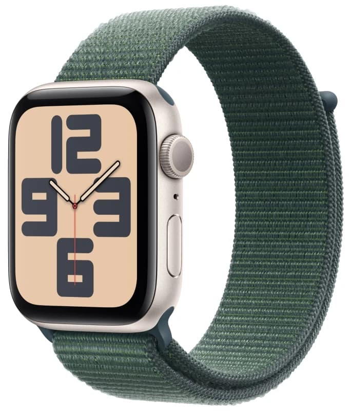Apple Watch SE 2 44 mm (2024) Starlight Aluminum Case with Lake Green Sport Loop