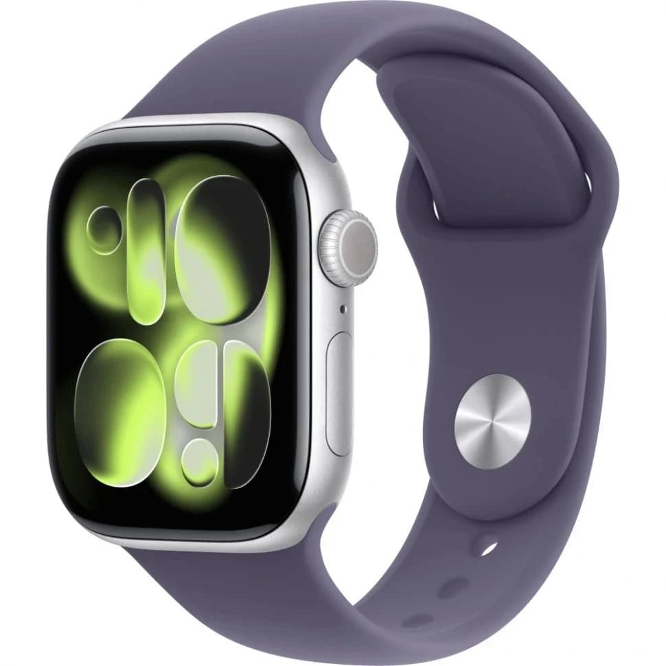 Apple Watch Series 11 42 mm Silver Aluminum Case with Purple Fog Sport Band (MEU64)