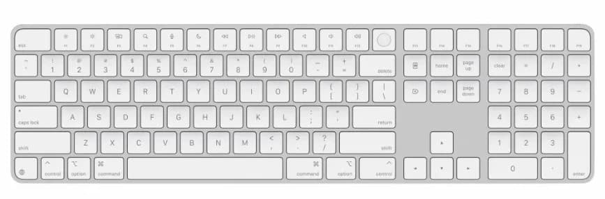 Клавиатура Apple Magic Keyboard Touch ID Numeric Keypad USB-C белый MXK73