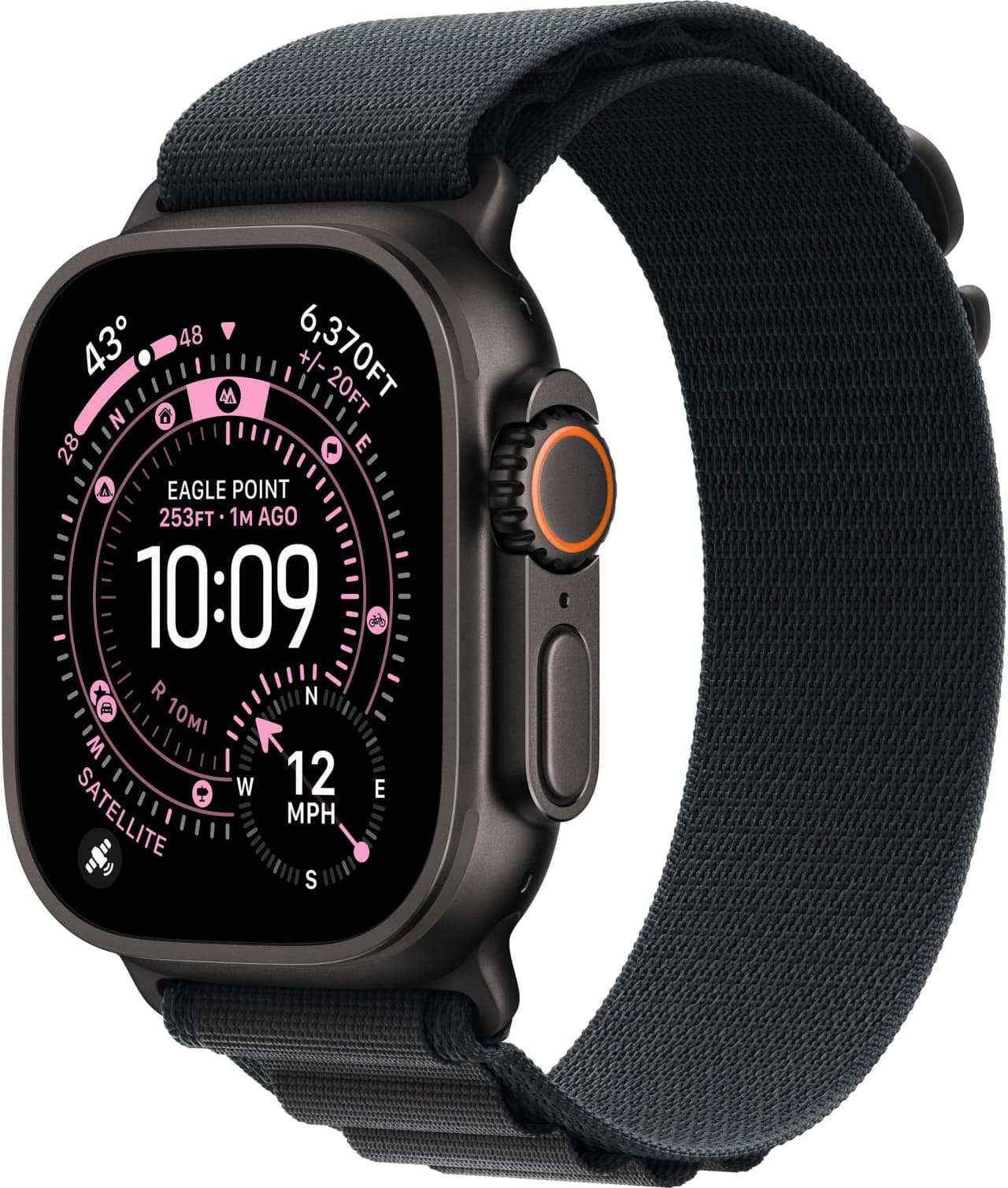 Apple Watch Ultra 3 49 mm (2025) Black Titanium Case with Black Alpine Loop Medium