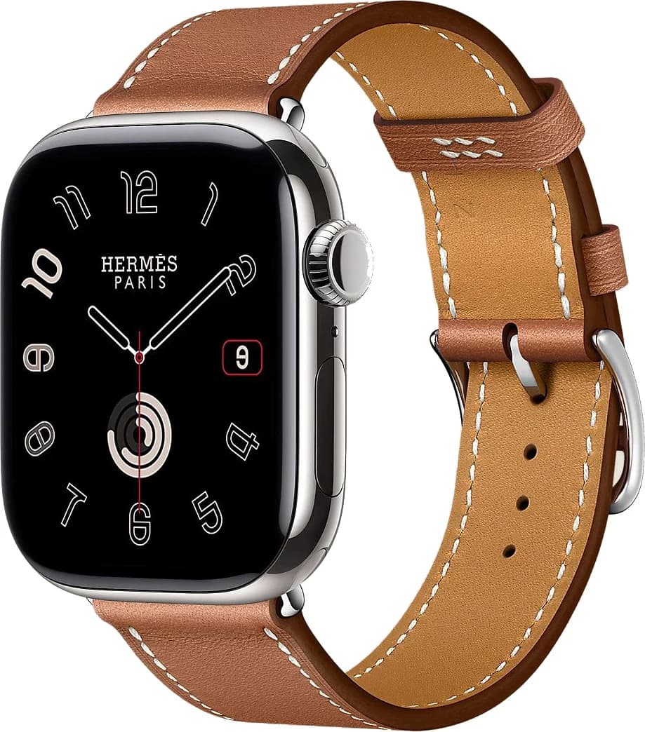 Apple Watch Hermès Series 10 42 mm Silver Titanium Case with Single Tour, Gold