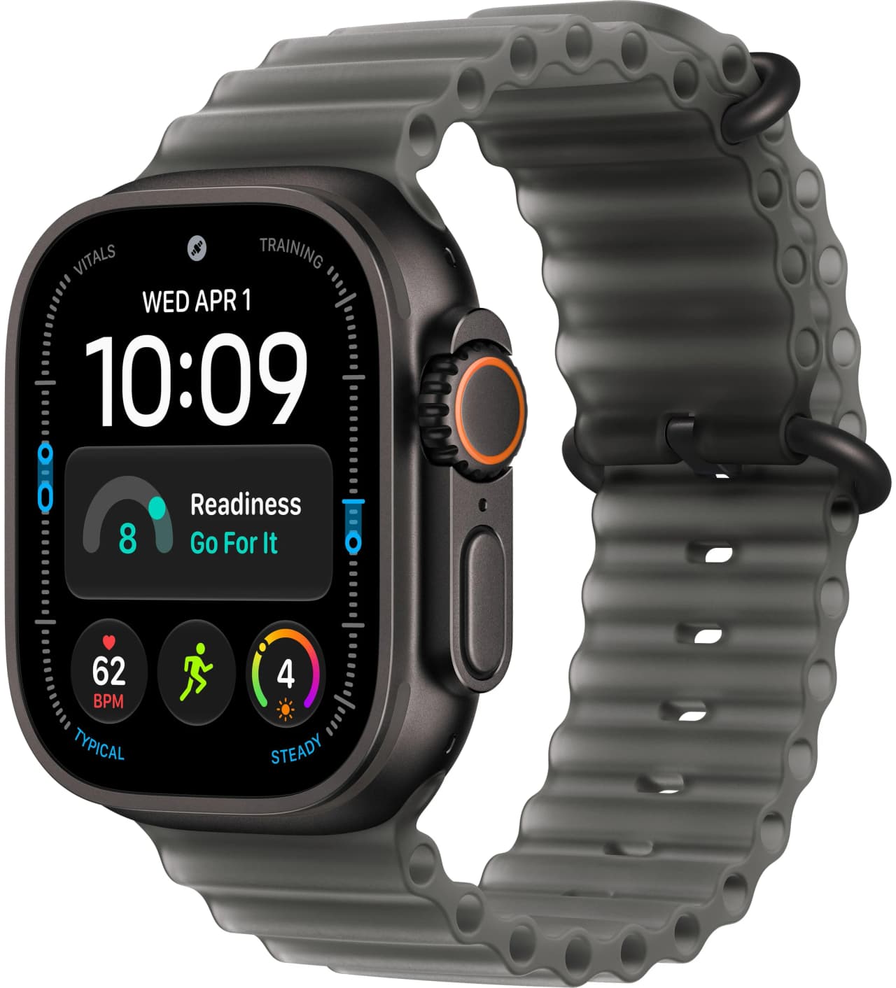 Apple Watch Ultra 4 49 мм Black Titanium Case with Translucent Black Ocean Band