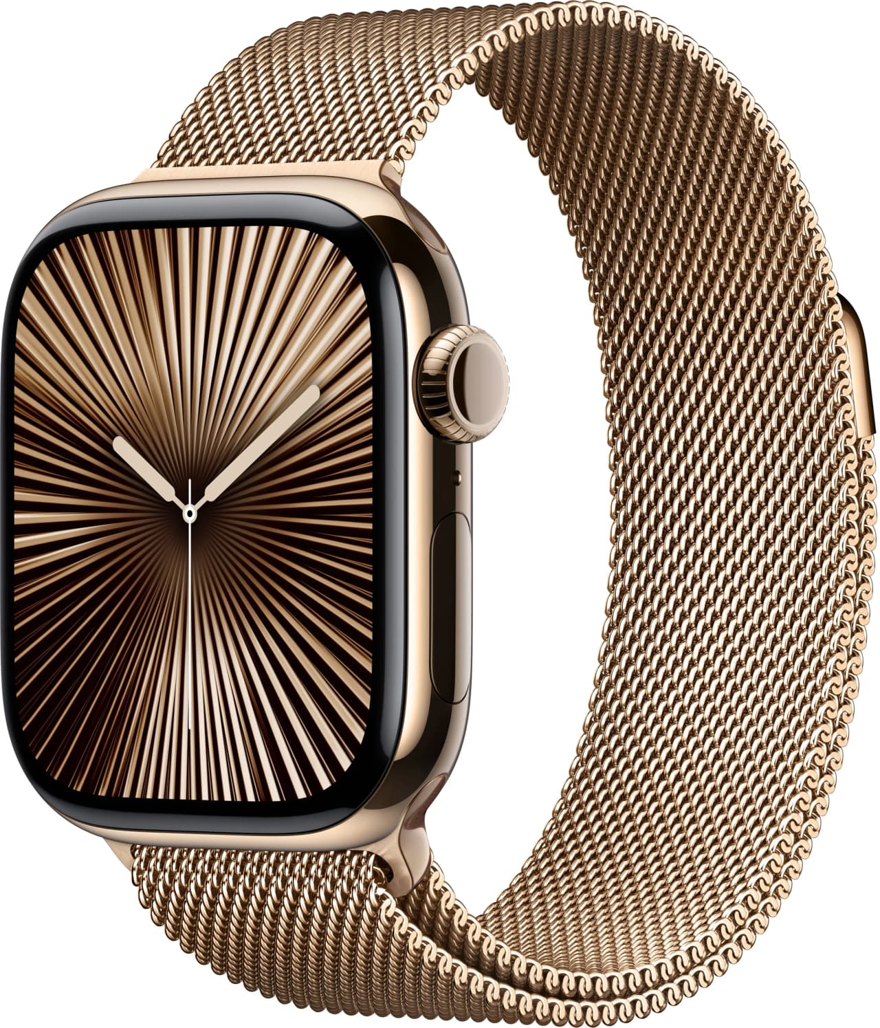 Apple Watch Series 10 42 mm Gold Titanium Case with Milanese Loop, Gold