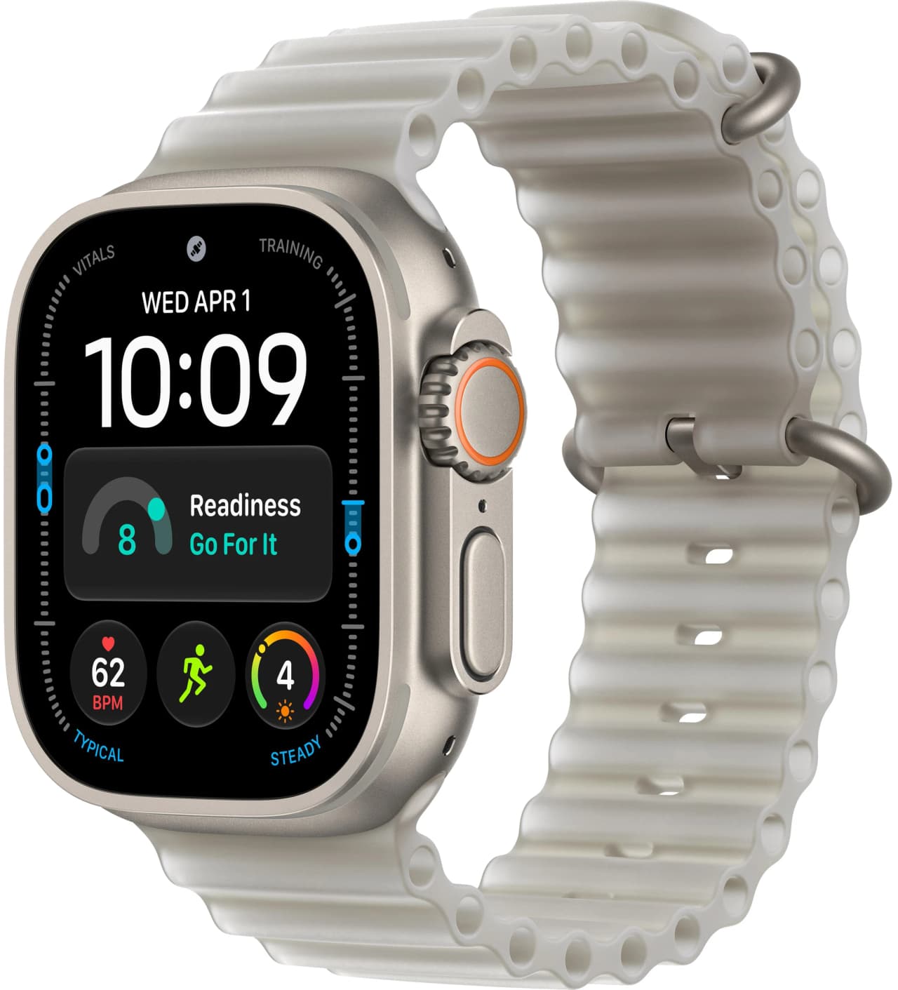 Apple Watch Ultra 4 49 мм Natural Titanium Case with Translucent Gray Ocean Band