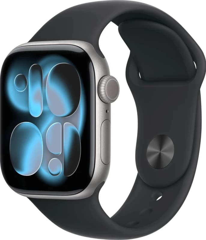 Apple Watch Series 11 42 mm Space Grey Aluminum Case with Sport Band Black (MEQW4)
