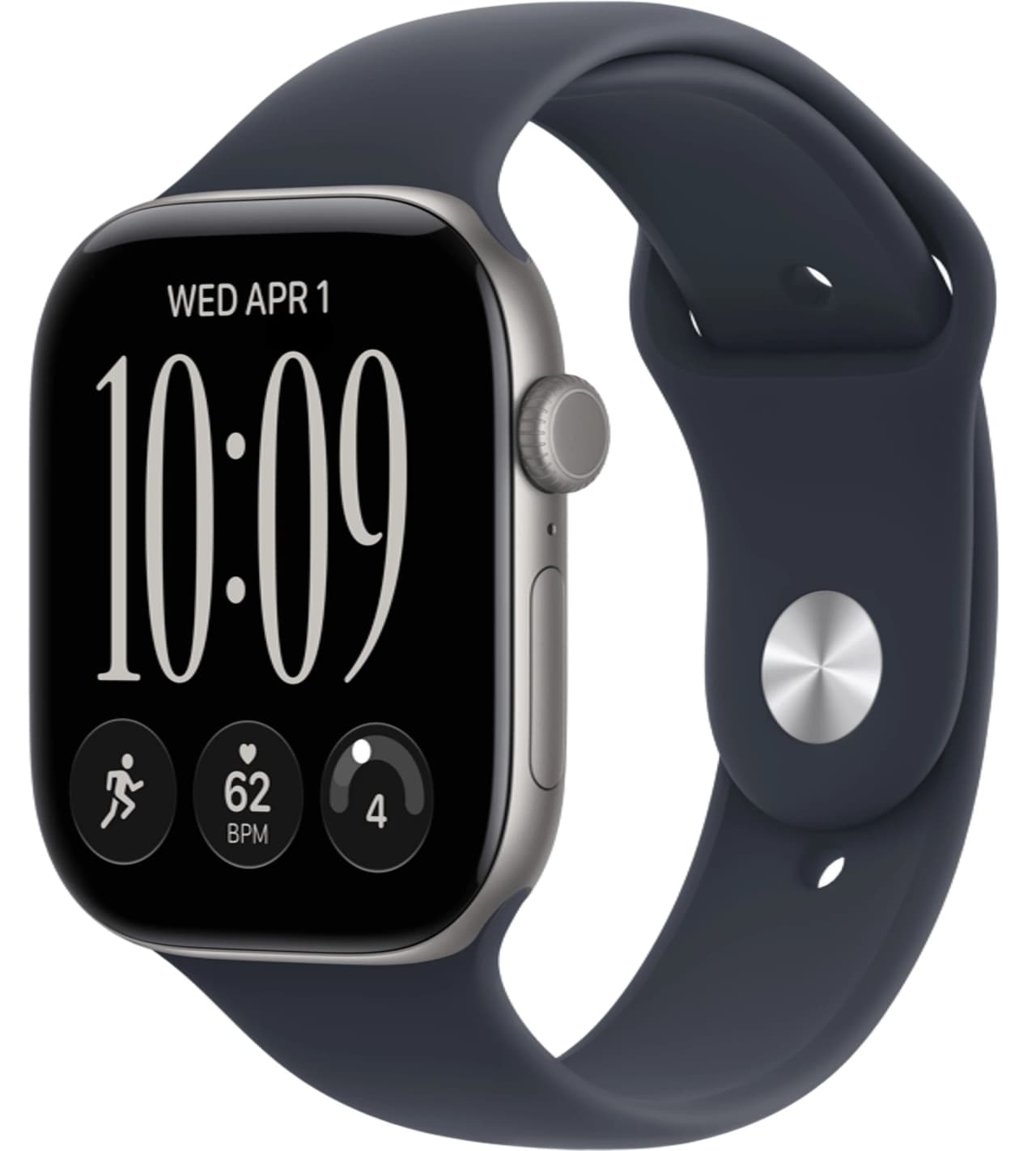 Apple Watch Series 12 46 мм Space Gray Aluminum Case with Sport Band Navy Blue