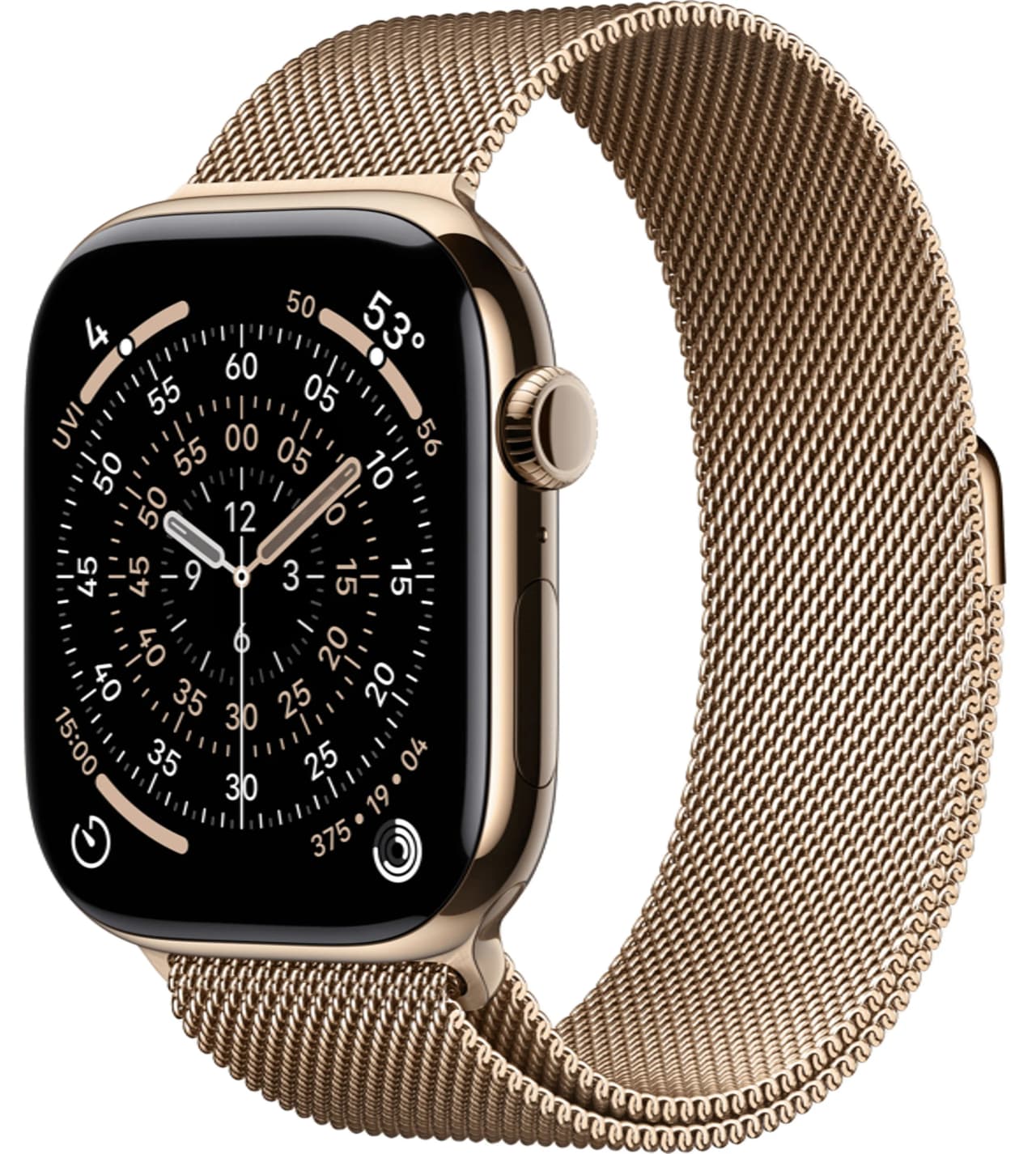 Apple Watch Series 11 46 mm Gold Titanium Case with Milanese Loop Gold