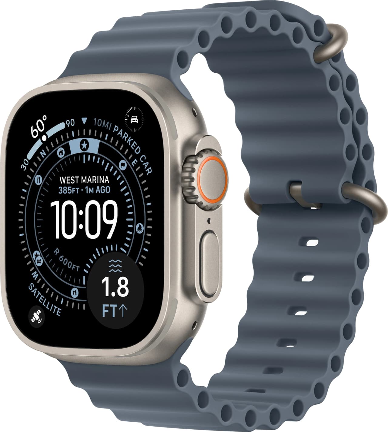 Apple Watch Ultra 3 49 mm (2025) Natural Titanium Case with Anchor Blue Ocean Band