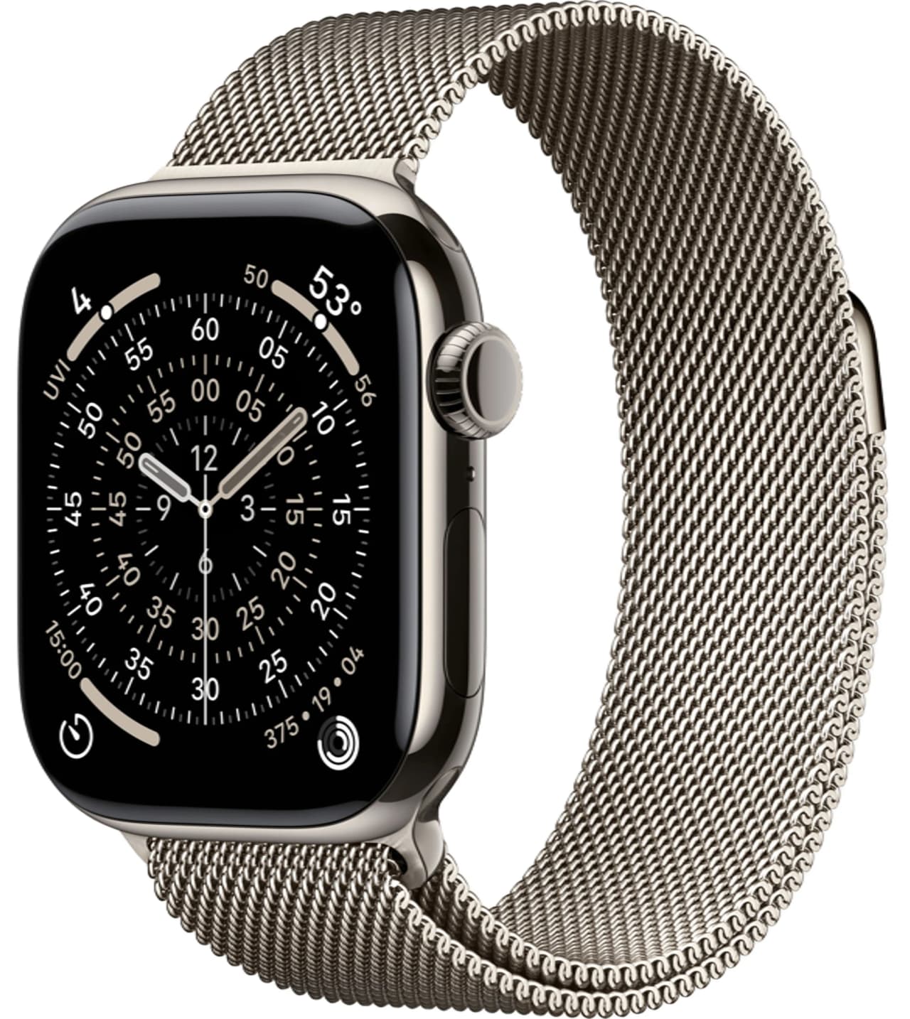 Apple Watch Series 11 42 mm Natural Titanium Case with Milanese Loop Natural