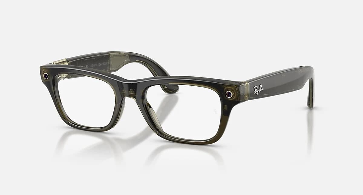 Умные очки Ray Ban GEN2 Blayzer OPTICS RW7001 (Shiny Transparent Dark Olive/ Clear) (T150 S50) (853050)